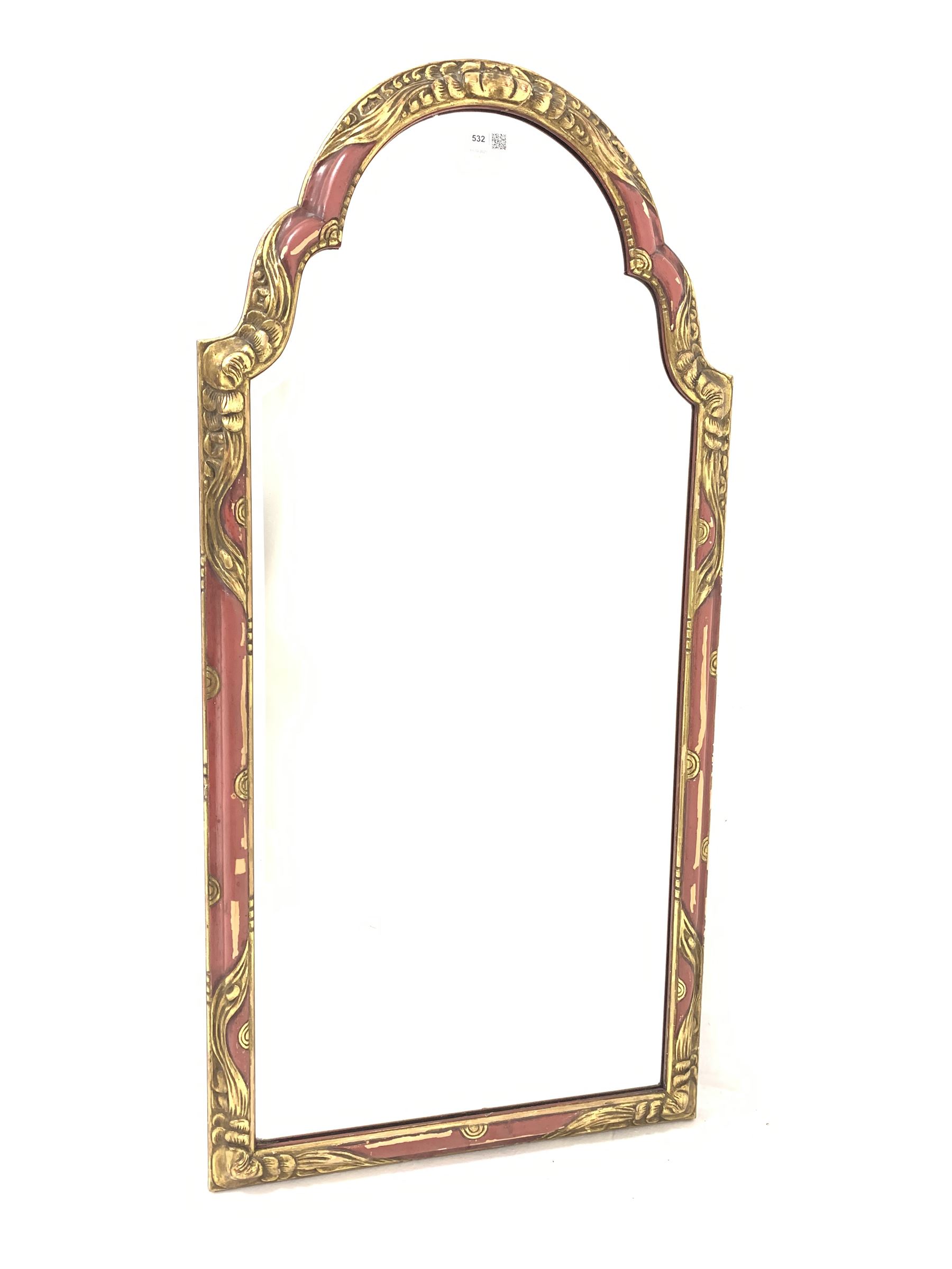 Late 18th century design parcel gilt upright wall mirror