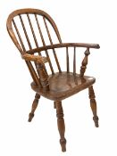 George III oak and ash childs Windsor armchair