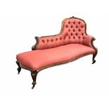 Victorian rosewood chaise longue