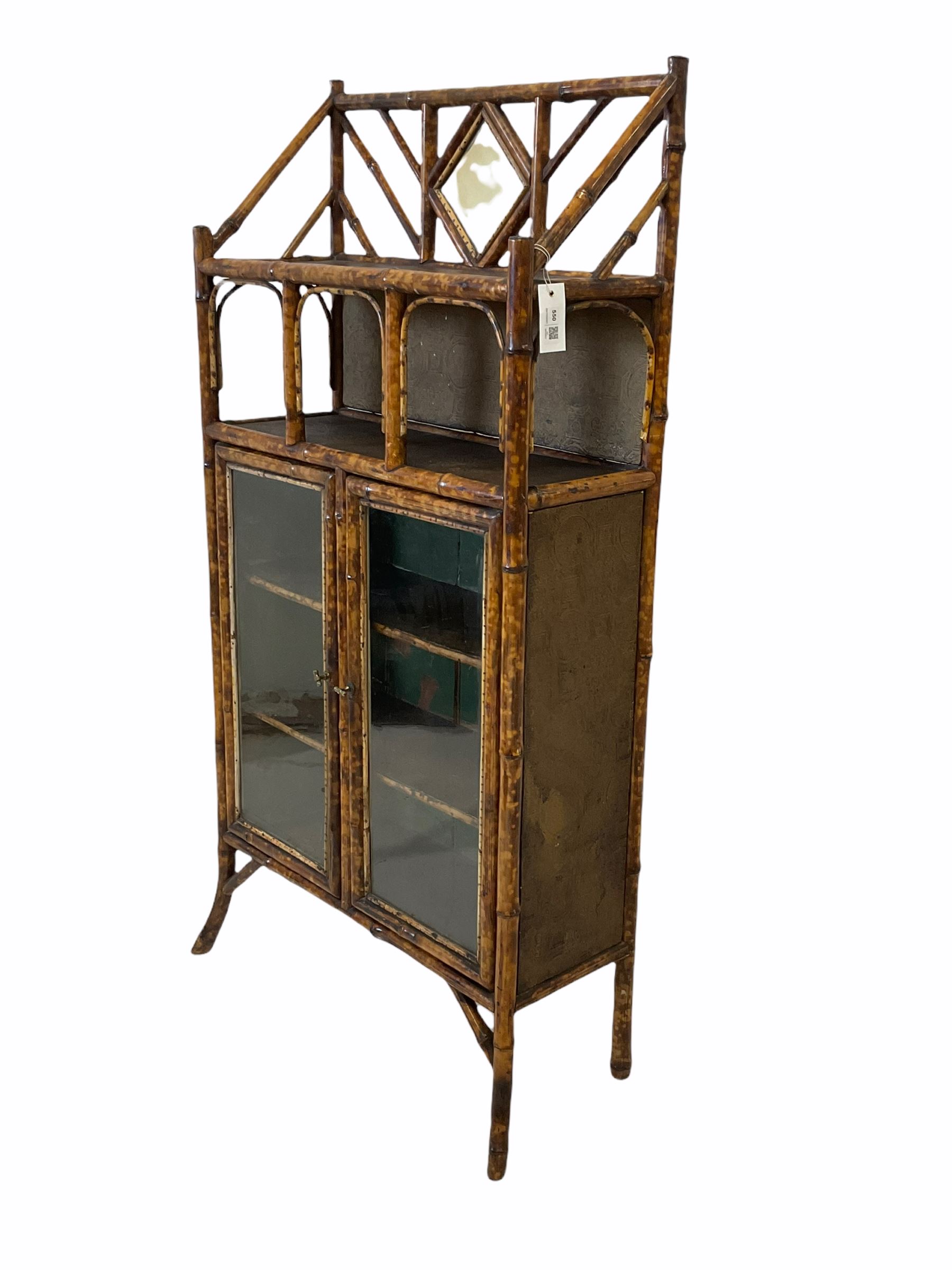 Late Victorian bamboo side cabinet - Image 2 of 3