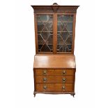 Early 20th century oak bureau bookcase