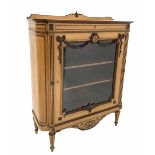 Late 19th century Regency design satinwood glazed cabinet