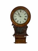 A mid Victorian twin Fusee wall clock with rack striking and recoil escapement