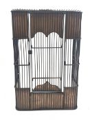 Large country house style enclosed fire guard with door and shaped brass panels W77cm