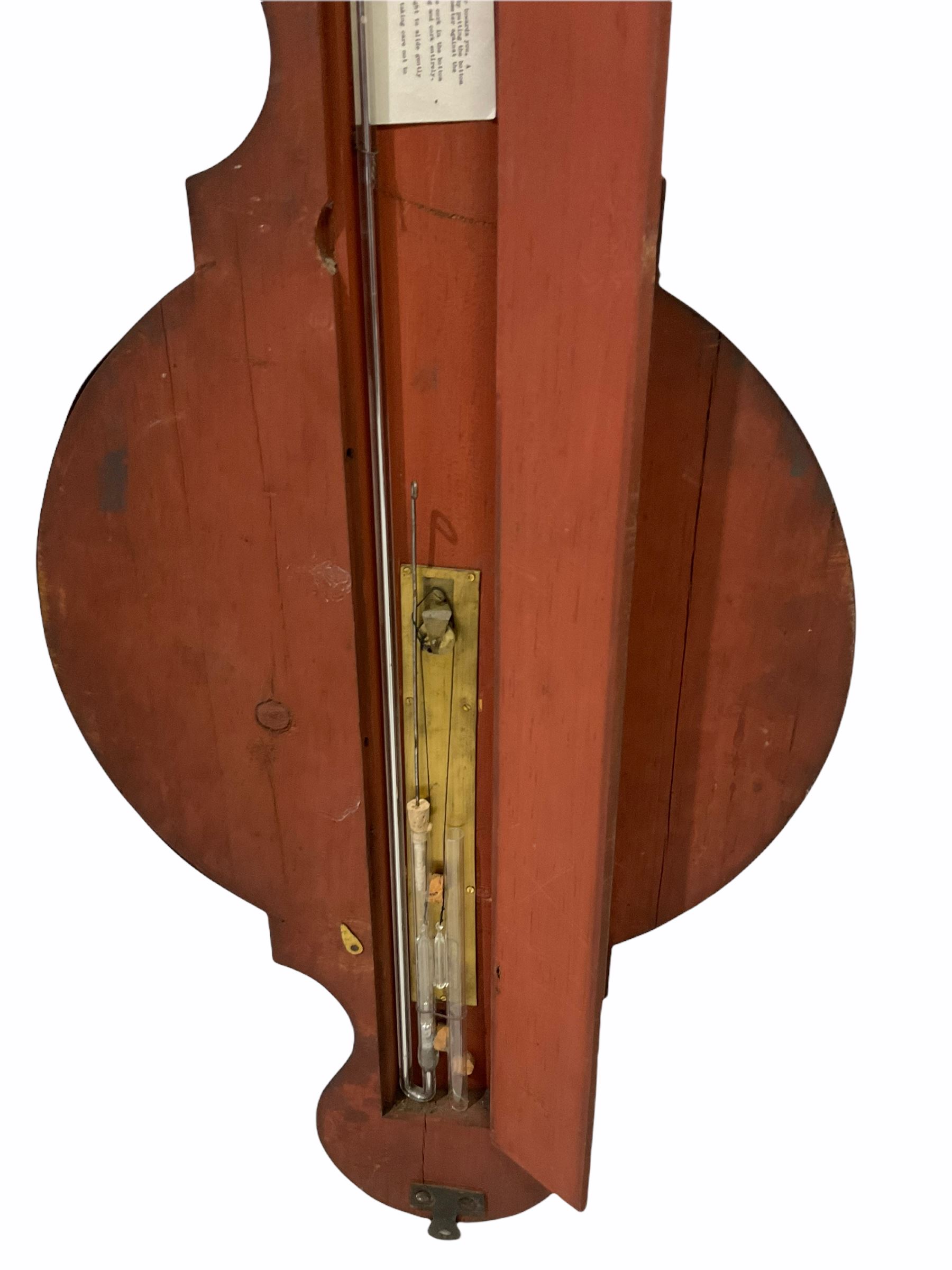 A Victorian mahogany five dial mercury wheel barometer with satinwood stringing to the edge - Image 5 of 6