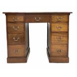 Georgian style mahogany twin pedestal desk
