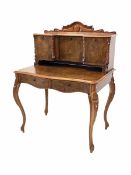 Late 19th century figured walnut Bonheur de jour