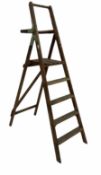 Early 20th century pine painters stepladders by Youngman Standfast H186cm