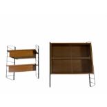 Mid 20th century teak wall mounted bookcase