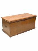 Late 19th century painted pine blanket box