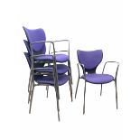 Jorge Pensi for Akaba - Set of four 'Gorka' stacking chairs with upholstered seat and back rest