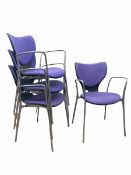 Jorge Pensi for Akaba - Set of four 'Gorka' stacking chairs with upholstered seat and back rest