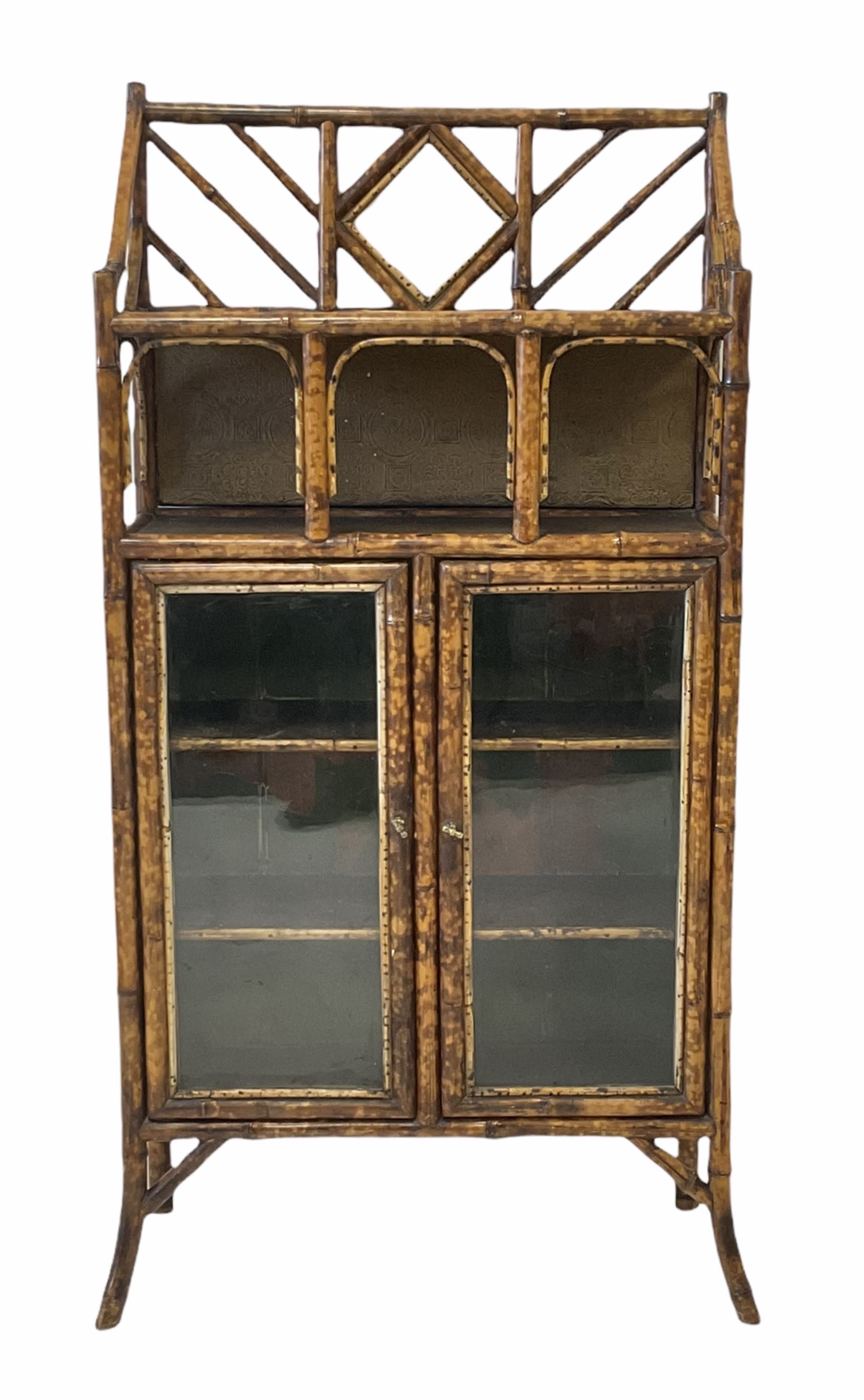 Late Victorian bamboo side cabinet