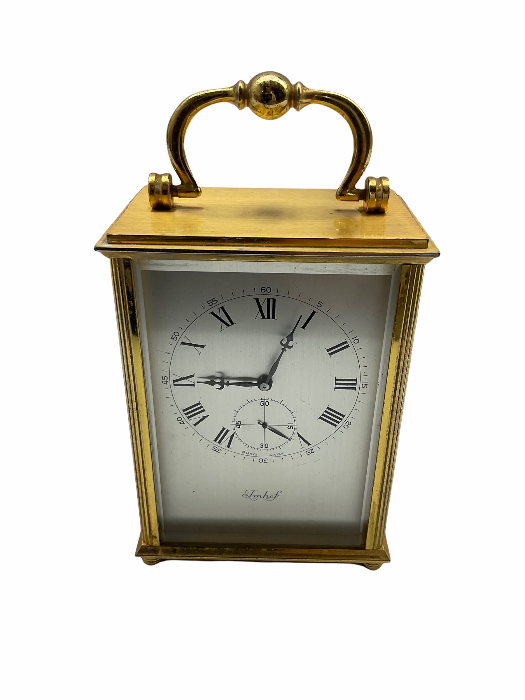 A 20th century Swiss carriage clock with a 15 jewel Imhof movement - Image 2 of 3