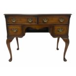 Queen Anne style walnut kneehole writing table