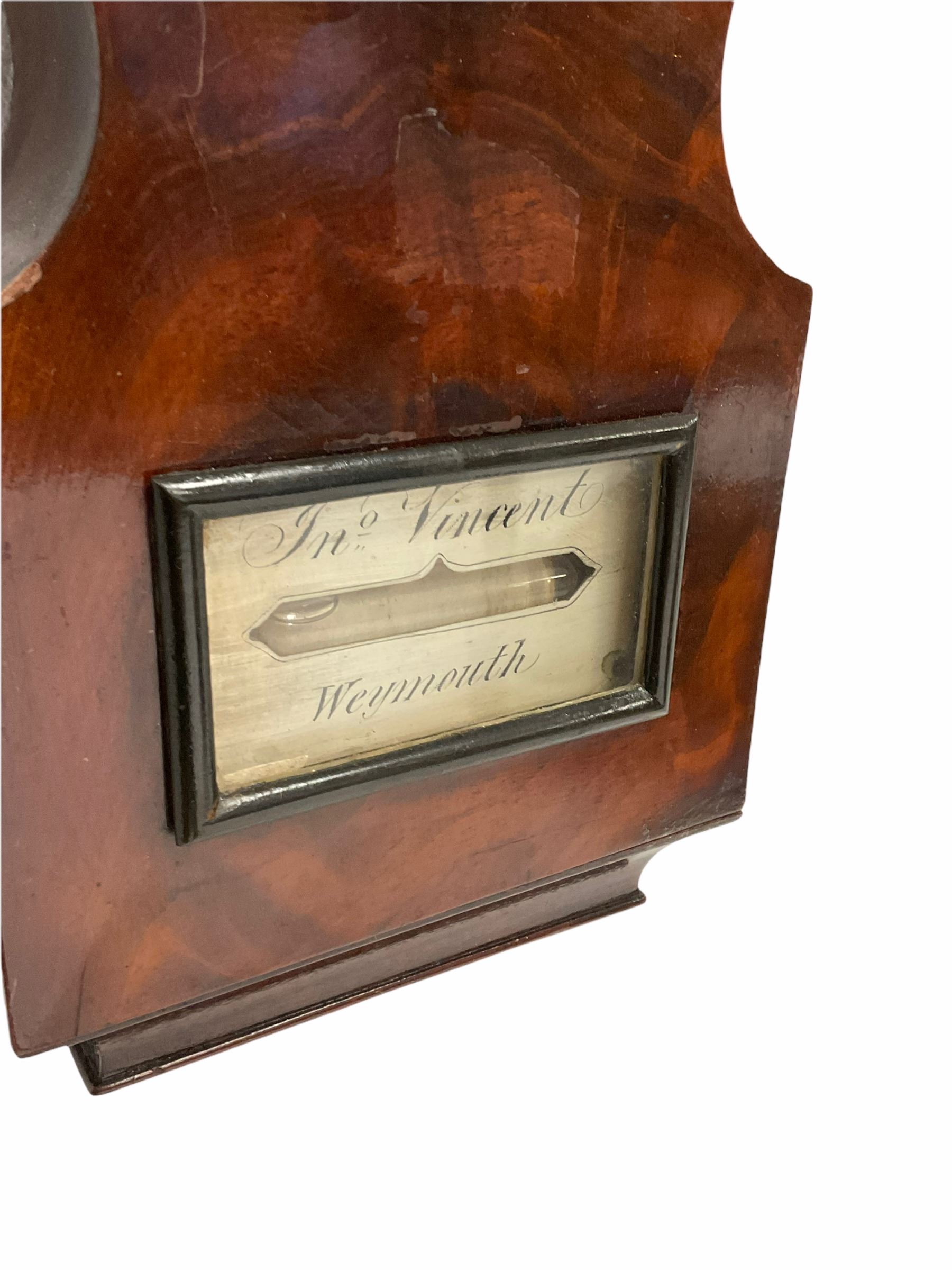 A mid-Victorian four dial mercury wheel barometer in a mahogany veneered case - Image 4 of 6