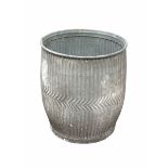 Galvanised ribbed metal dolly tub