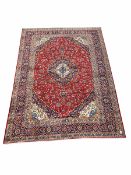 Hand knotted Iranian Kashan red ground carpet