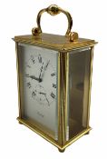 A 20th century Swiss carriage clock with a 15 jewel Imhof movement