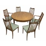 G-Plan teak circular extending dining table