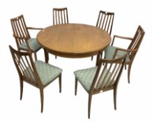 G-Plan teak circular extending dining table