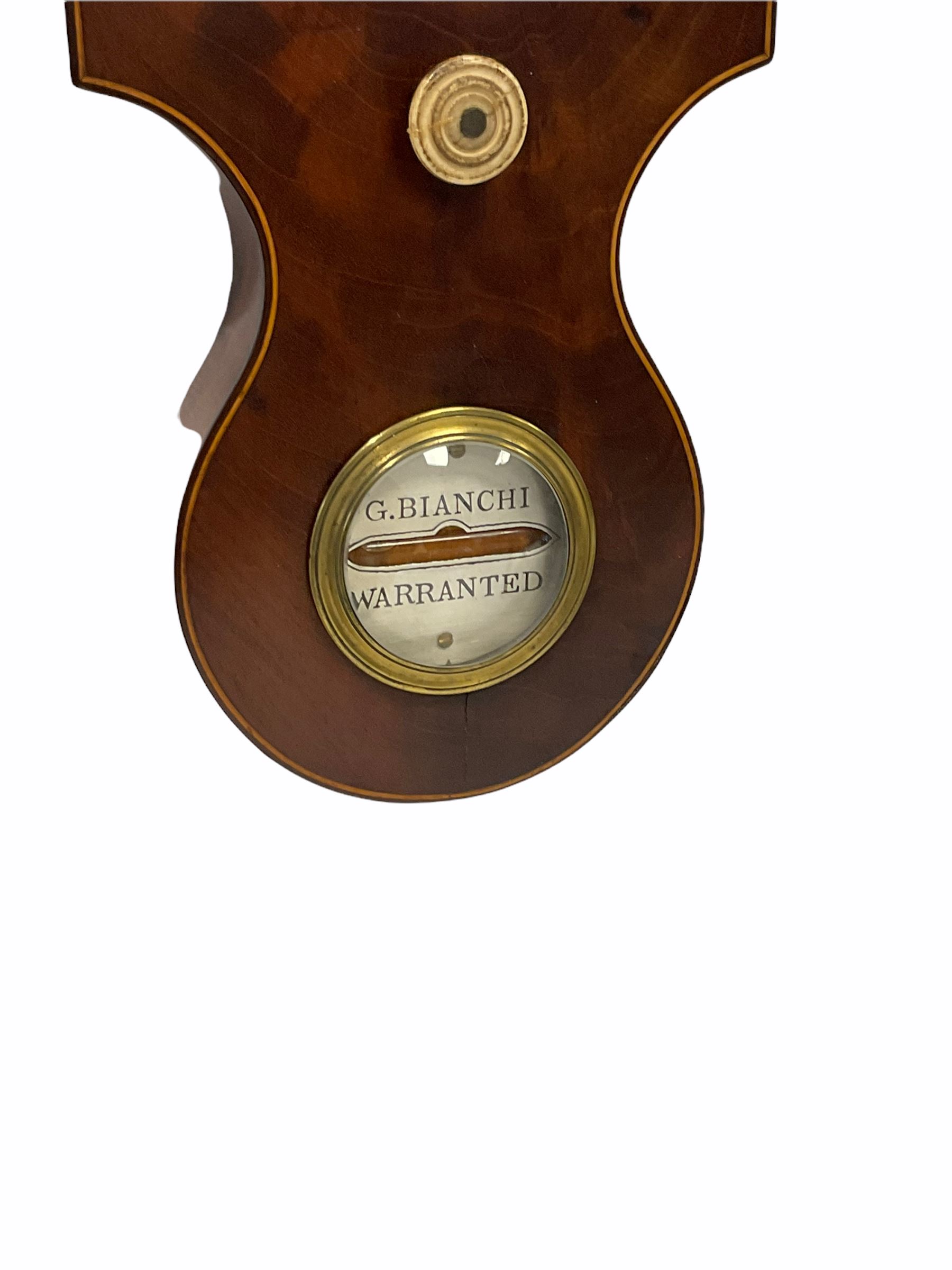 A Victorian mahogany five dial mercury wheel barometer with satinwood stringing to the edge - Image 4 of 6