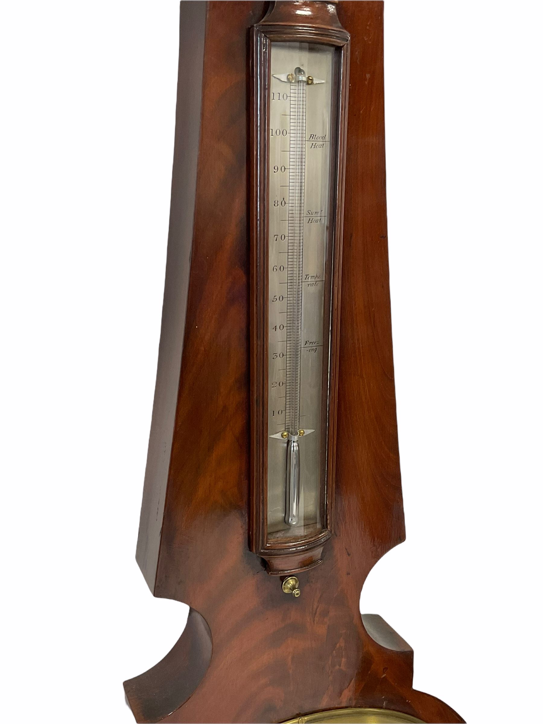 A mid-Victorian four dial mercury wheel barometer in a mahogany veneered case - Image 2 of 6