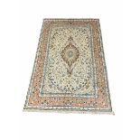 Persian Meshad hand knotted ivory ground carpet