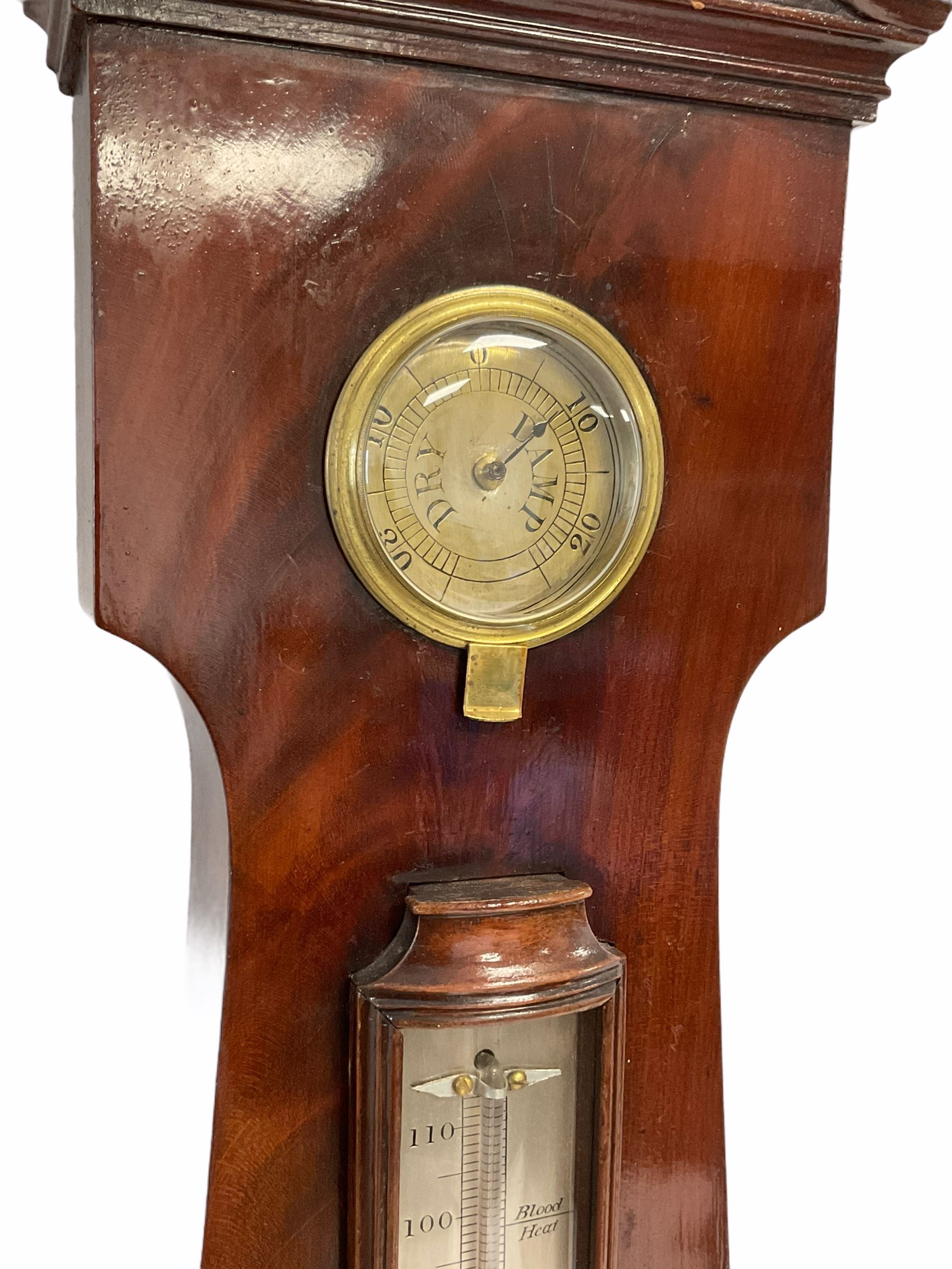 A mid-Victorian four dial mercury wheel barometer in a mahogany veneered case - Image 3 of 6