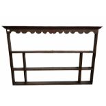 Early 19th century country oak plate rack