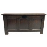 18th century oak three panel coffer