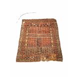 Persian Hamadan red ground rug of all over geometric design