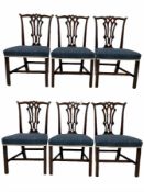 Set six Georgian mahogany dining chairs