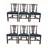 Set six Georgian mahogany dining chairs