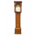 18th century oak longcase with mahogany inlay