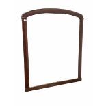 Large Victorian mahogany cushion framed wall mirror with arched top and original mirror plate 105cm