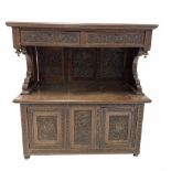 Early 20th century oak buffet side cabinet