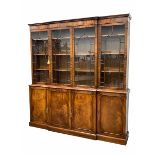 Late 20th century Georgian design mahogany breakfront bookcase