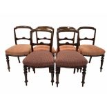 Set six Victorian walnut dining chairs