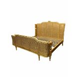 French style gilt and cane work Superior SuperKing 5' 10'' bedstead