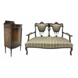 Late Victorian mahogany two seat salon settee