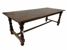 Late 19th/ Early 20th century oak country refectory dining table