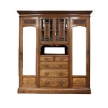 Late Victorian walnut wardrobe