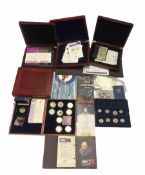Coins and banknotes including various commemorative silver coins