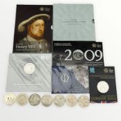 Thirteen Queen Elizabeth II five pound coins