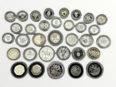 Mostly United Kingdom silver proof coins including fifteen one pound coins