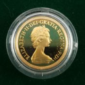 Queen Elizabeth II 1980 gold proof full Sovereign coin