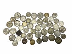 Approximately 190 grams of Great British pre 1947 one shilling and sixpence coins