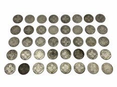 Approximately 420 grams of Great British pre 1920 Queen Victoria Gothic florin coins