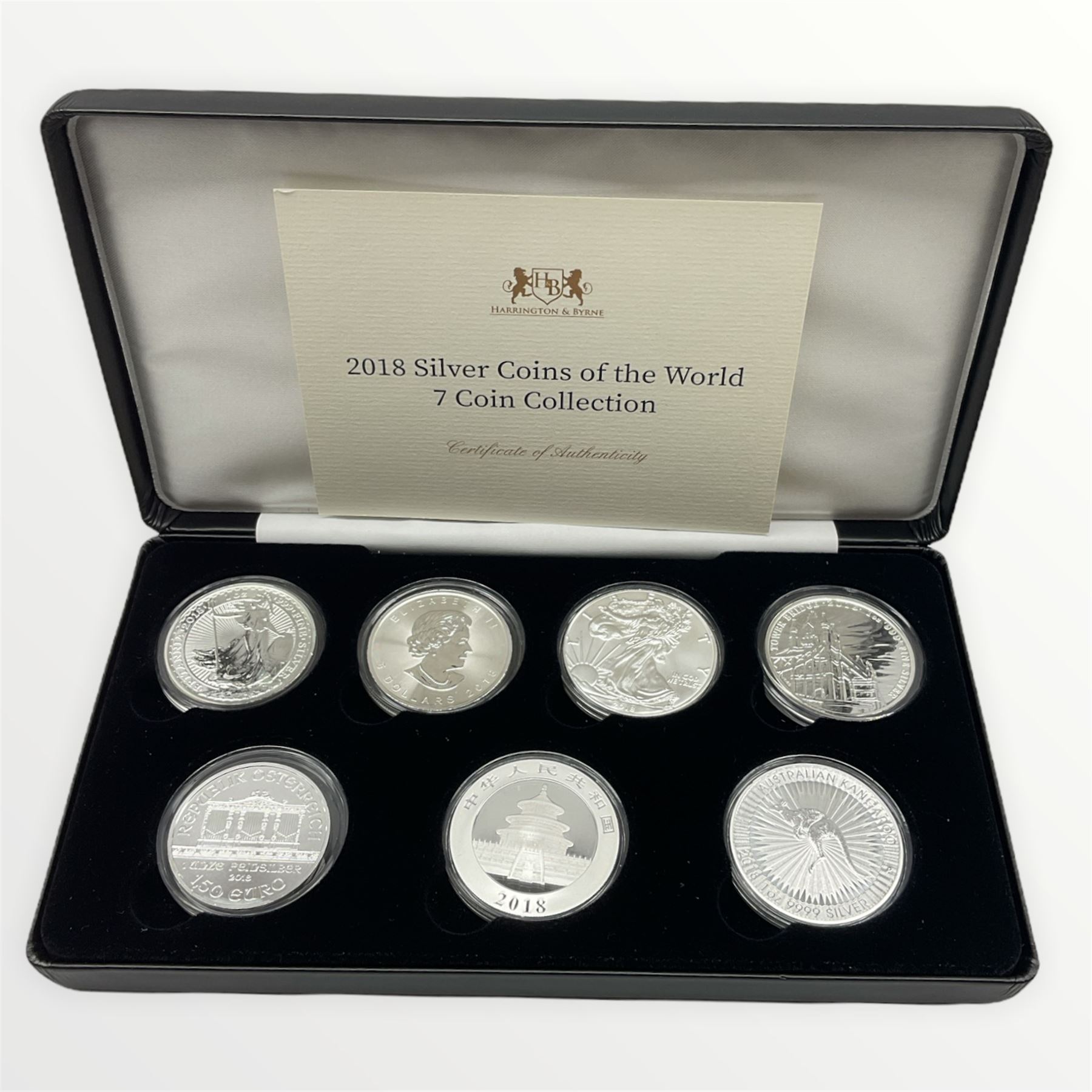 '2018 Silver Coins of the World 7 coin Collection' comprising seven silver coins all dated 2018